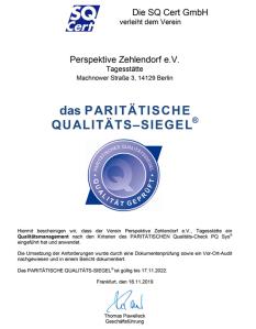 Qualitätssiegel Transparente Zivilgesellschaft Tagesstätte
